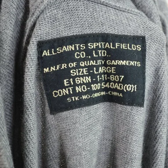 Mens All Saints Arbre Hoody Sweater size large